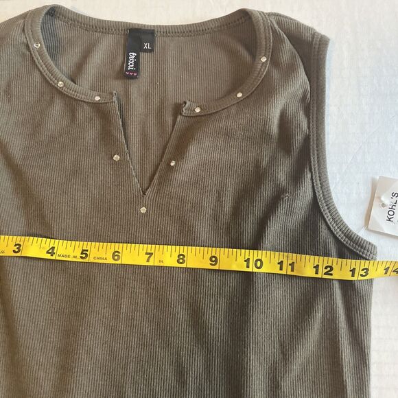 NWT Kohl’s Trixxi Juniors Women Olive Green Tank Top Size XL Summer Spring Look - Picture 6 of 7